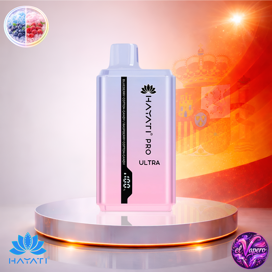 Vapers Desechables - Cigarrillo Electrónico - España - Hayati Pro Ultra 15K - Blueberry Cotton Candy Raspberry Cotton Candy - 2% Nicotina - 15000 Caladas - Más baratos
