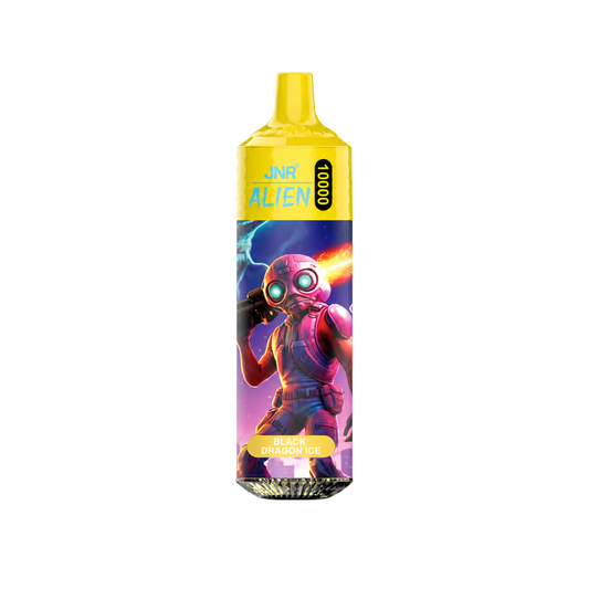 Vaper desechable JNR Alien 10K Black Dragon Ice con hasta 10000 caladas y refrescante sabor helado