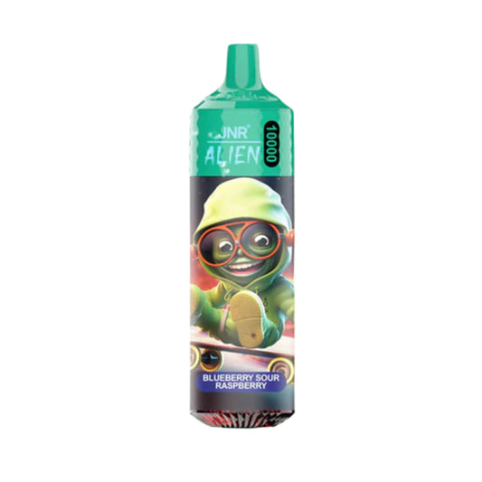 Vaper desechable JNR Alien 10K Blueberry Sour Raspberry con hasta 10000 caladas y sabor a arándano y frambuesa ácida