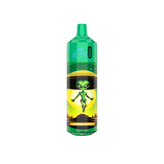 Cigarrillo electrónico desechable JNR Alien 10K Double Apple con hasta 10000 caladas y sabor a doble manzana