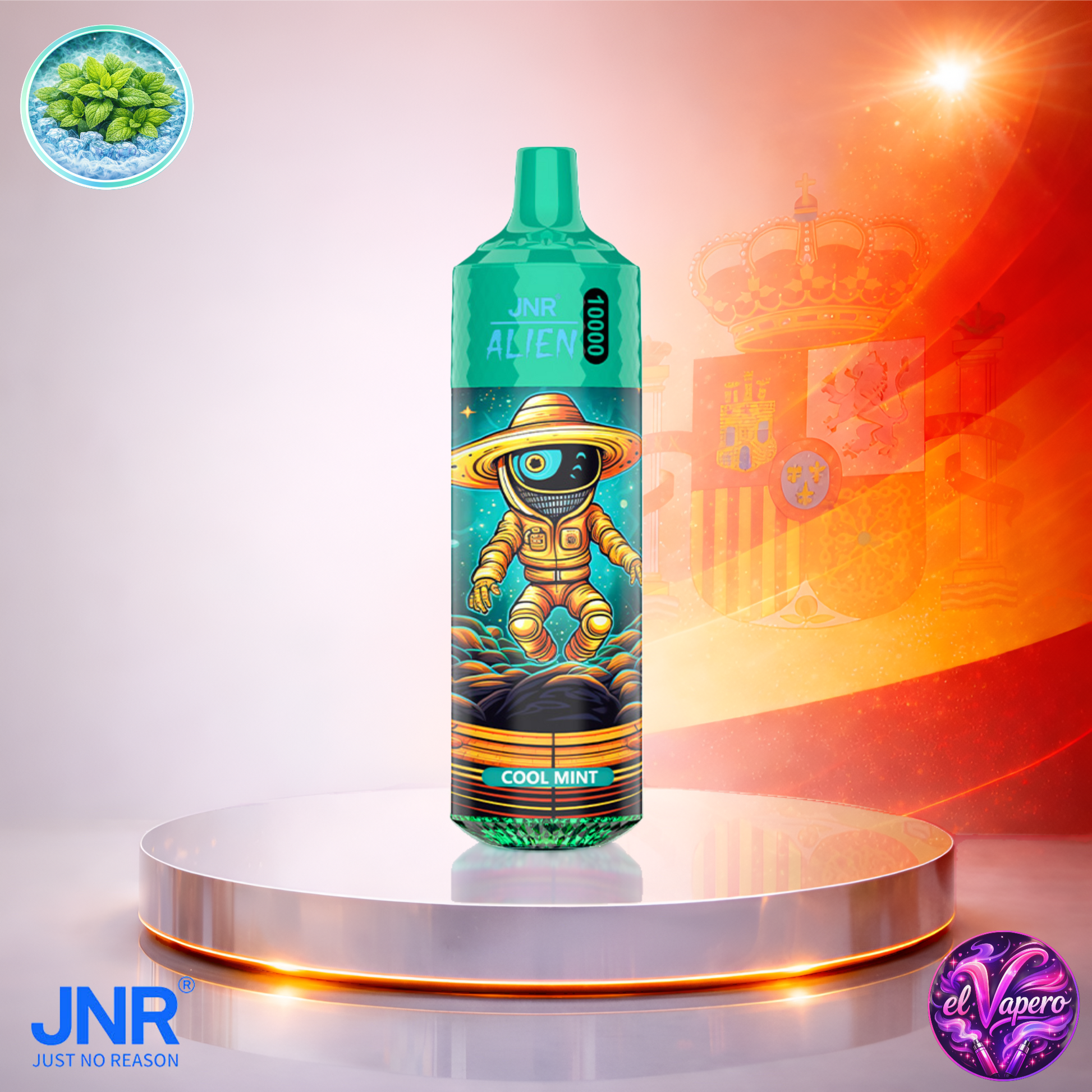 Vapers Desechables - Cigarrillo electrónico - España - JNR - Alien - 10K - Cool Mint 10000 Caladas - Los más baratos