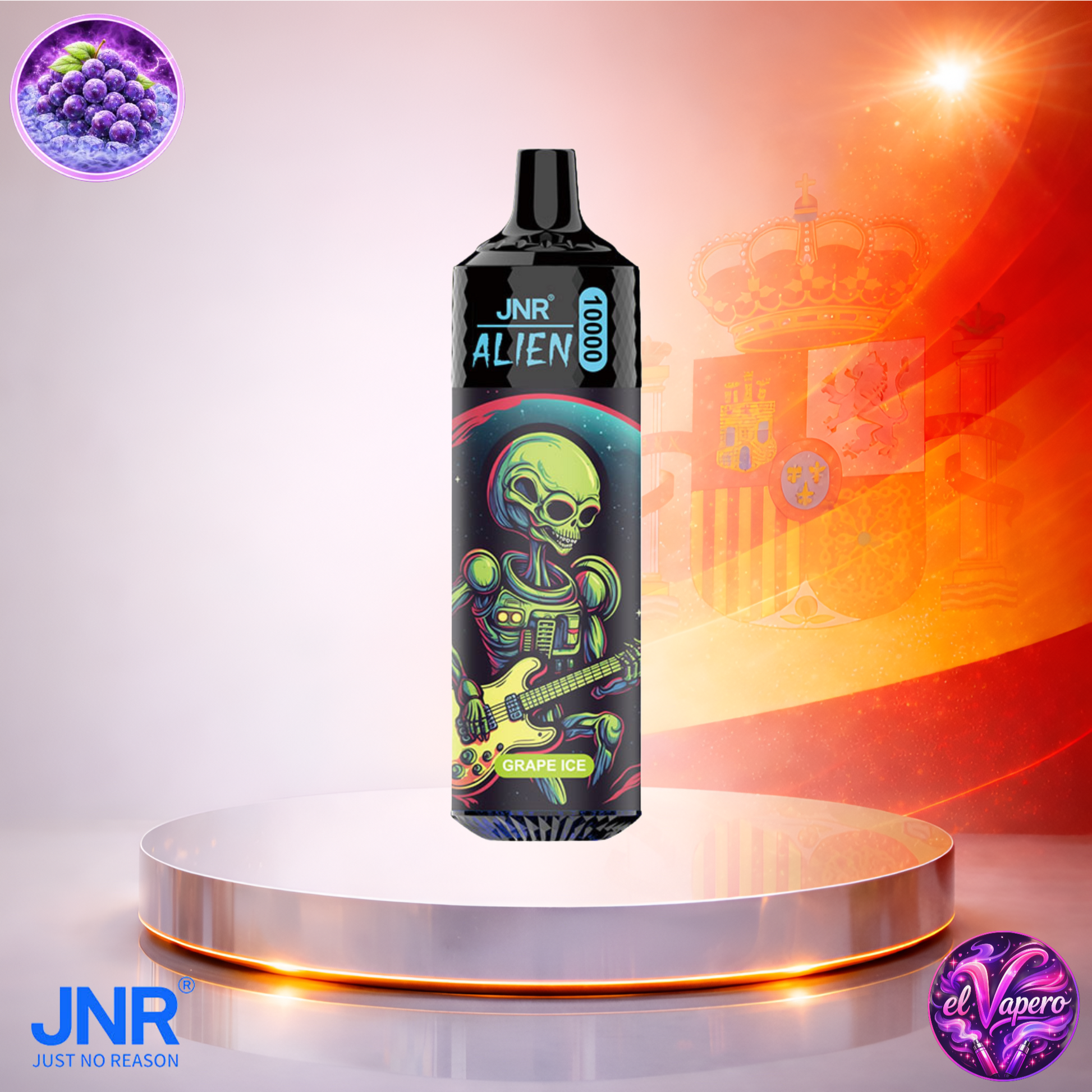 Vapers Desechables - Cigarrillo electrónico - España - JNR - Alien - 10K - Grape Ice 10000 Caladas - Más baratos