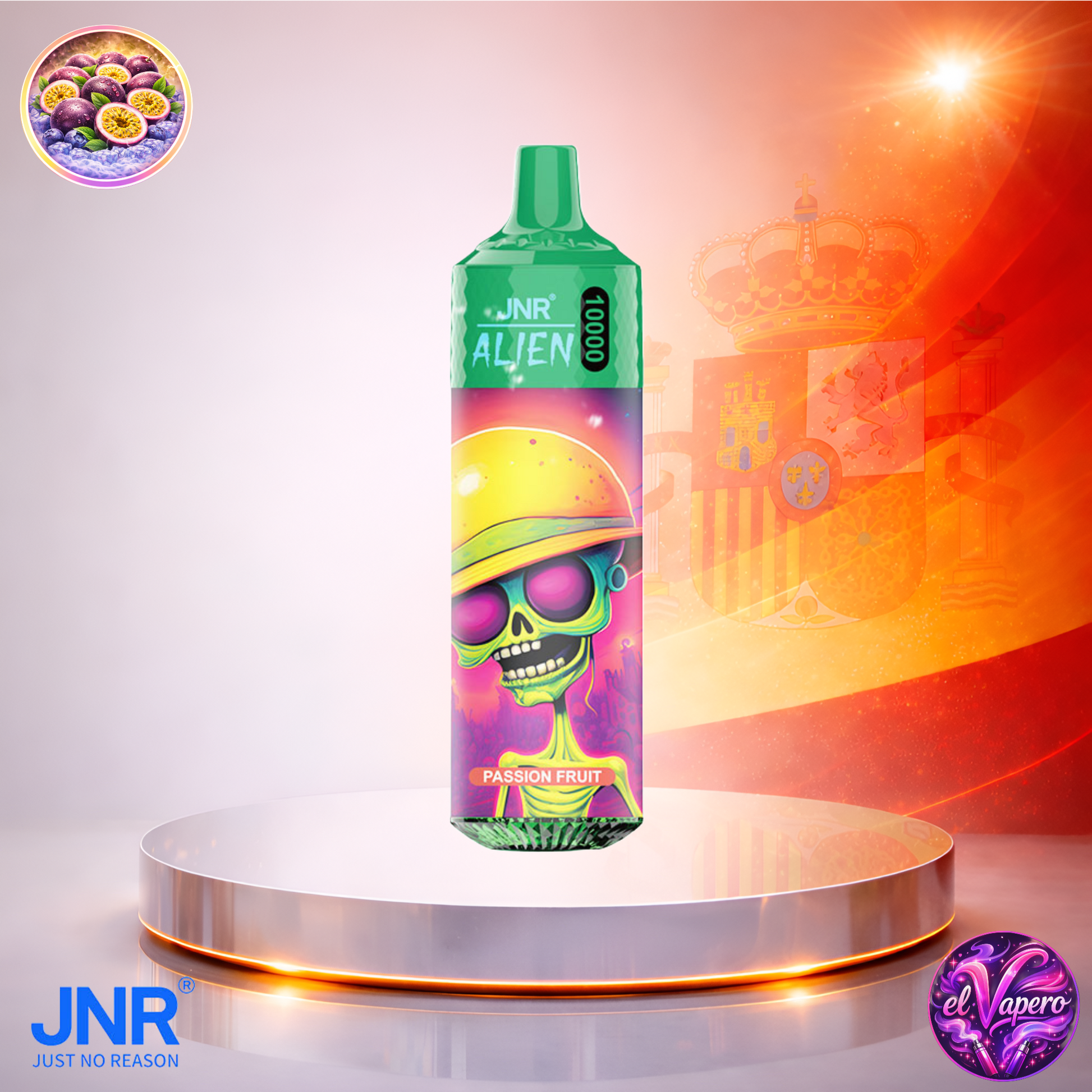 Vapers Desechables - Cigarrillo electrónico - España - JNR - Alien - 10K - Passion Fruit 10000 Caladas - Más baratos