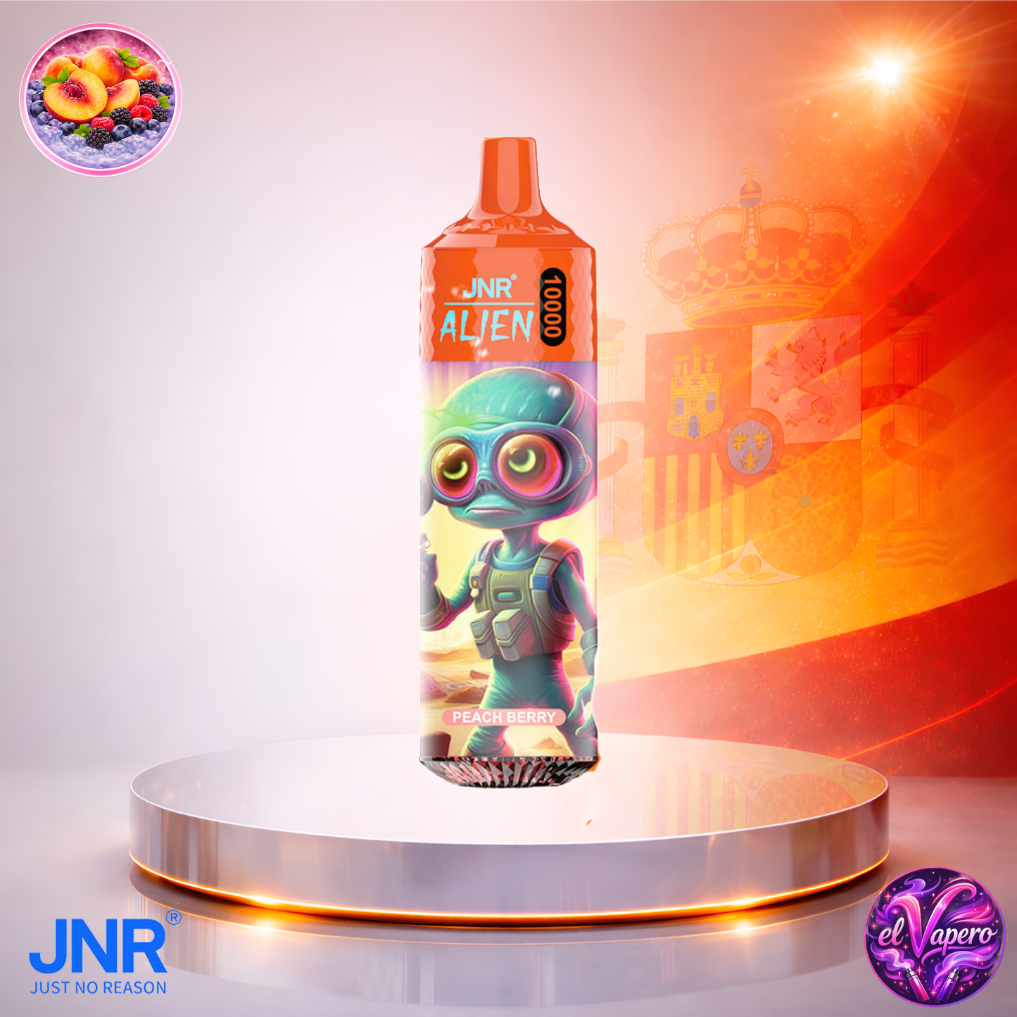 Vapers Desechables - Cigarrillo electrónico - España - JNR - Alien - 10K - Peach Berry 10000 Caladas - Más baratos