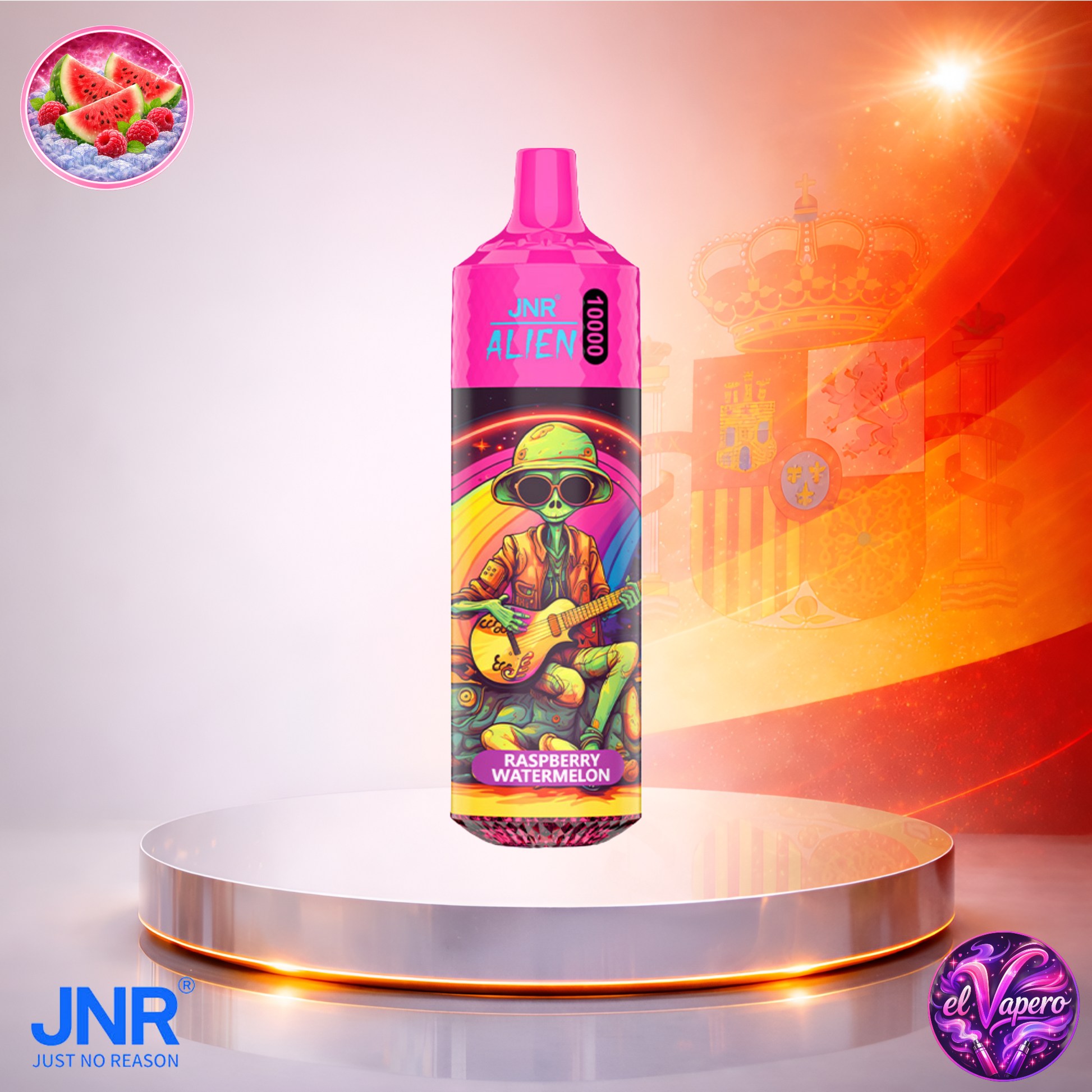 Vapers Desechables - Cigarrillo electrónico - España - JNR - Alien - 10K - Raspberry Watermelon 10000 Caladas - El mejor precio