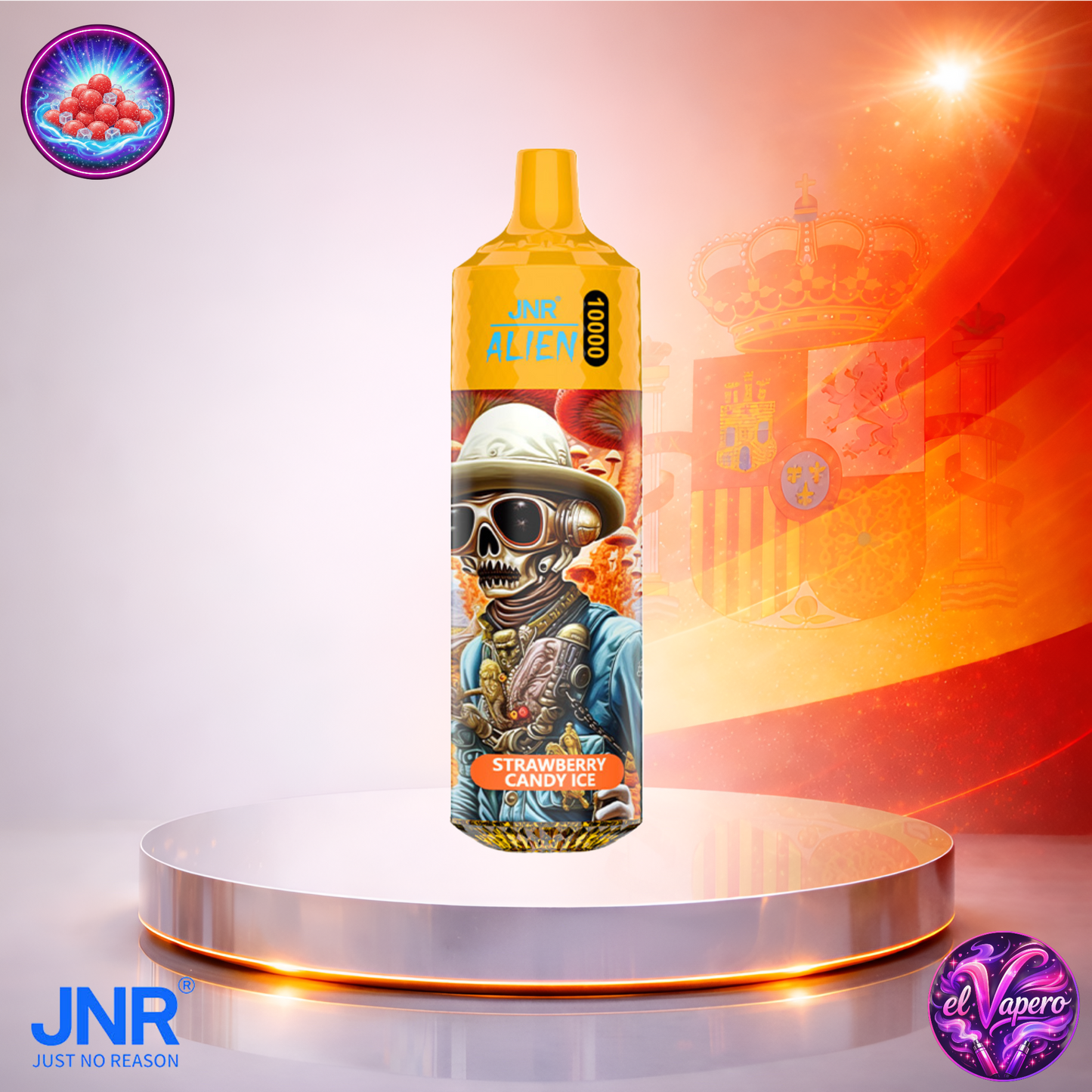 Vapers Desechables - Cigarrillo electrónico - España - JNR - Alien - 10K - Strawberry Candy Ice 10000 Caladas - El mejor precio