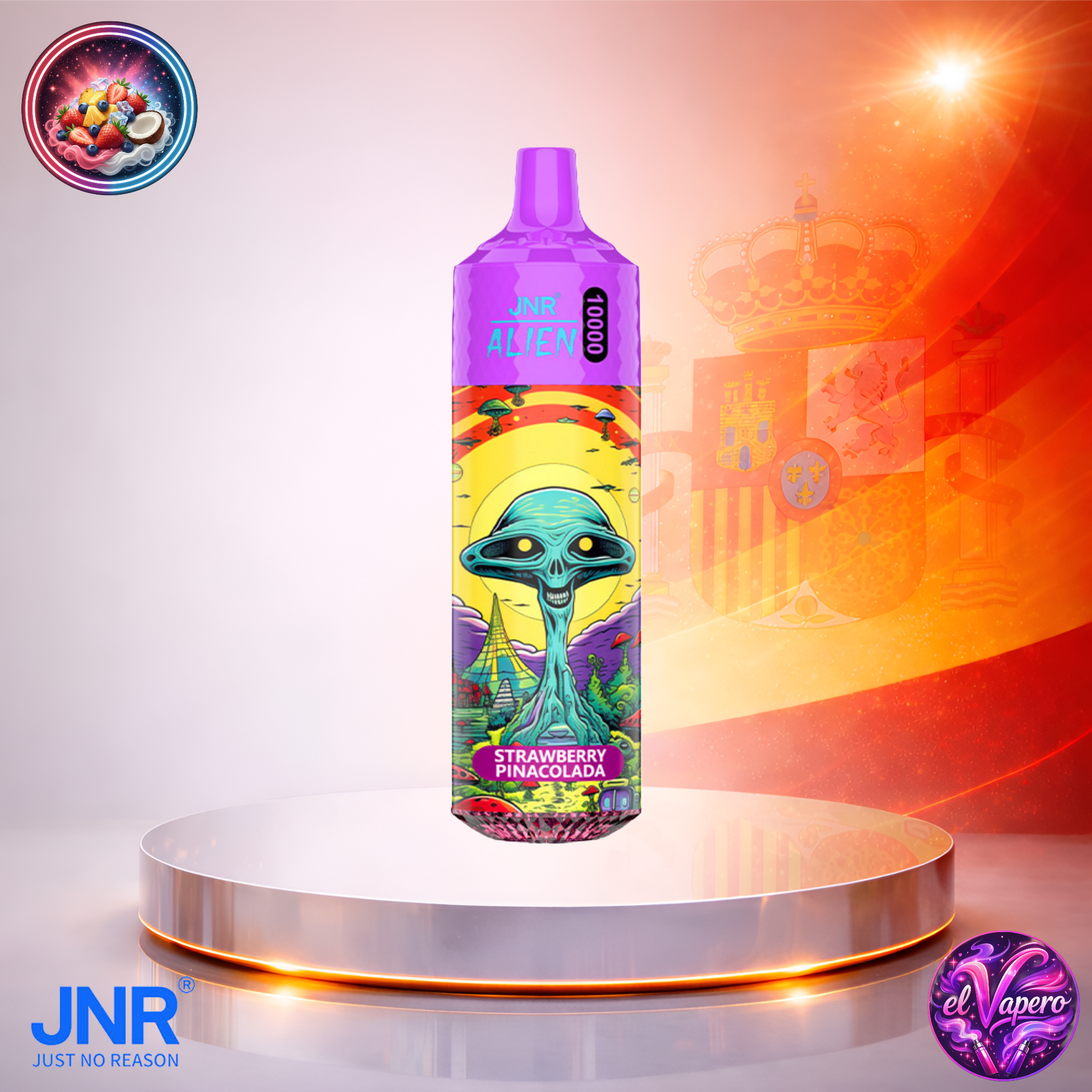 Vapers Desechables - Cigarrillo electrónico - España - JNR - Alien - 10K - Strawberry Pinacolada 10000 Caladas - El mejor precio