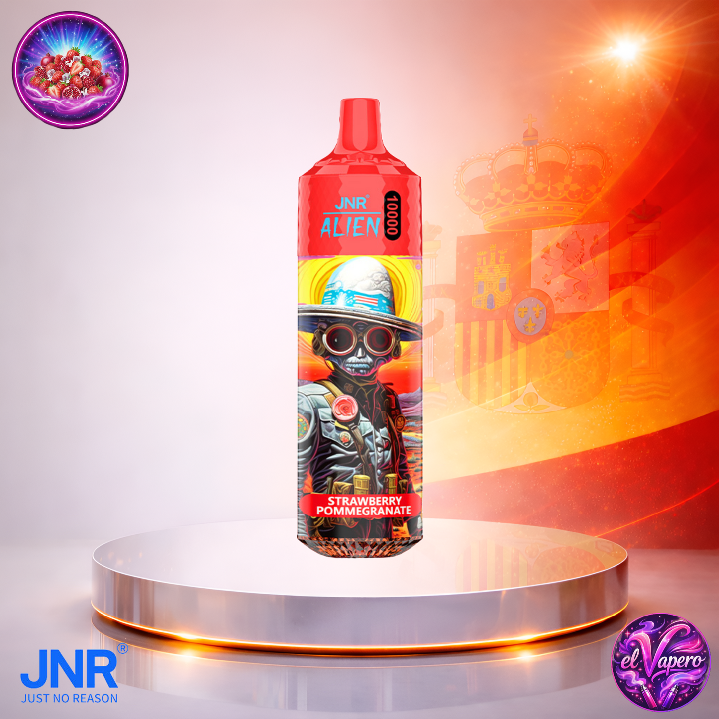 Vapers Desechables - Cigarrillo electrónico - España - JNR - Alien - 10K - Strawberry Pomegranate 10000 Caladas - Los más baratos