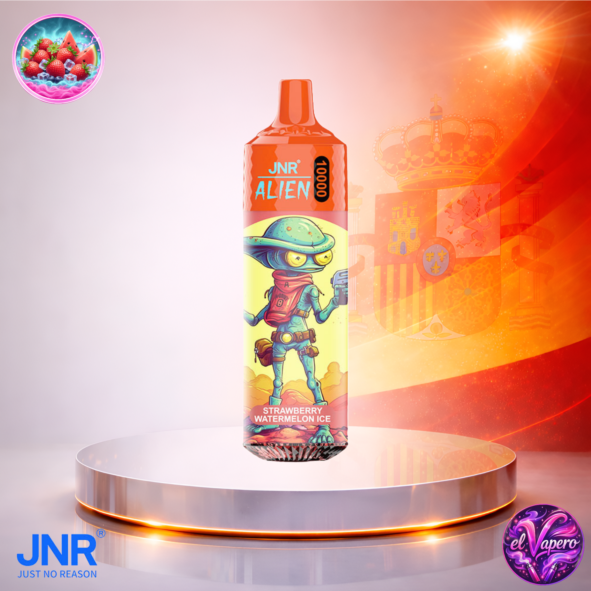 Vapers Desechables - Cigarrillo electrónico - España - JNR - Alien - 10K - Strawberry Watermelon Ice 10000 Caladas - Más baratos