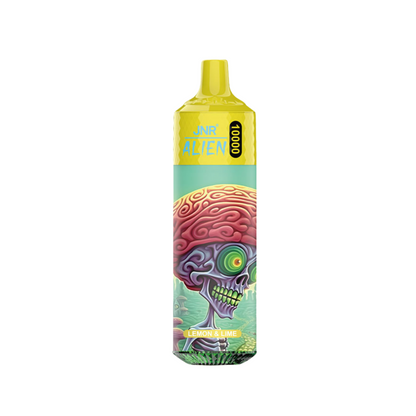 Vape desechable JNR Alien 10K Lemon Lime con hasta 10000 caladas y refrescante sabor a limón y lima