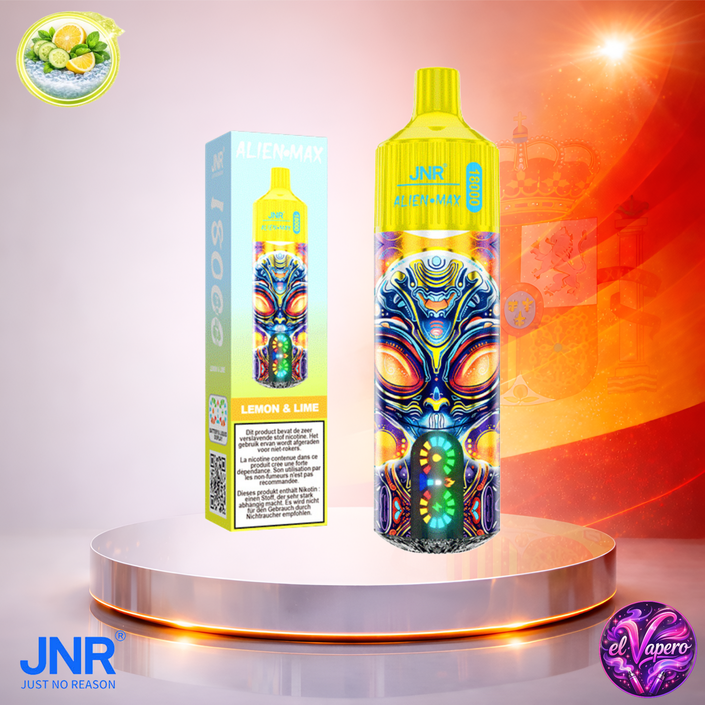 Vapers Desechables - Cigarrillo Electrónico - España - JNR - Alien Max - 18K - Lemon and Lime 18000 Caladas - El mejor precio