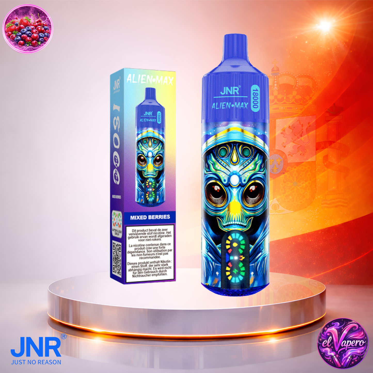 Vapers Desechables - Cigarrillo Electrónico - España - JNR - Alien Max - 18K - Mixed Berries 18000 Caladas - Más baratos