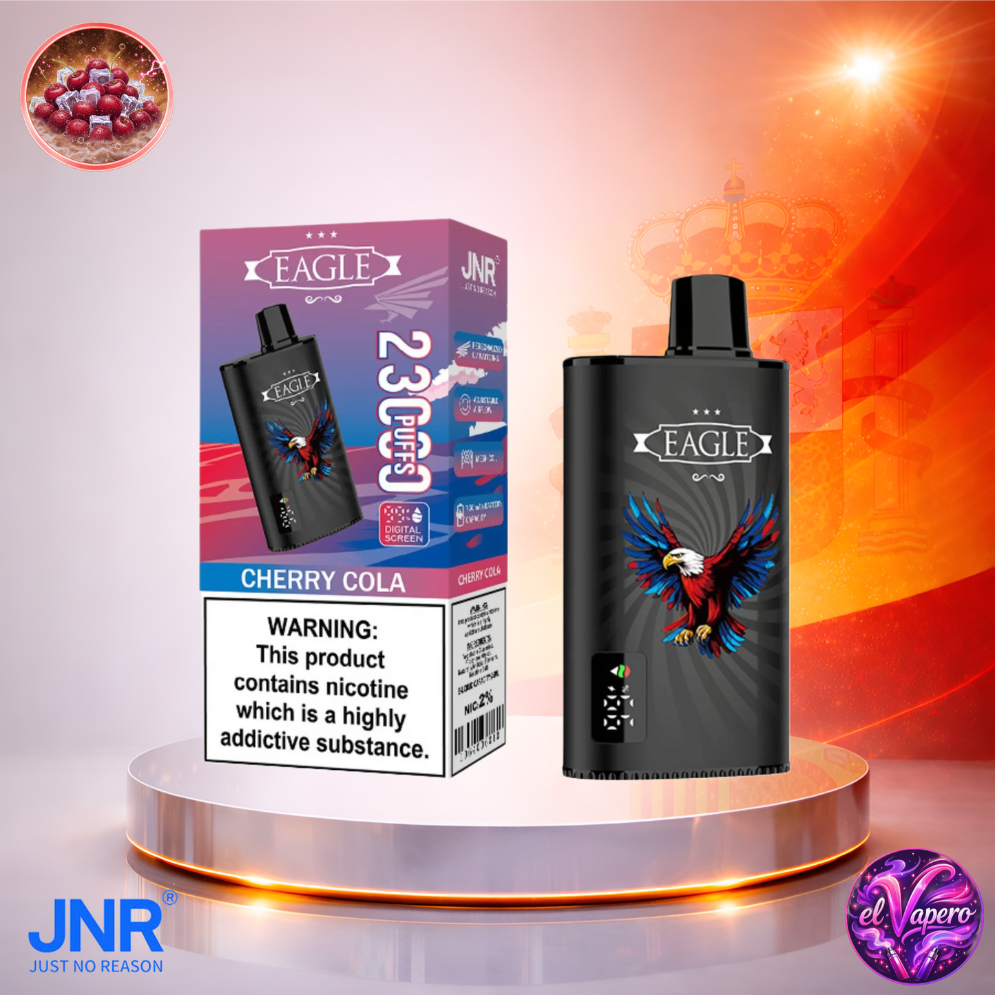 Vapers Desechables - Cigarrillo Electrónico - España - JNR - Eagle - 23K - Cherry Cola 23000 Caladas - Más baratos