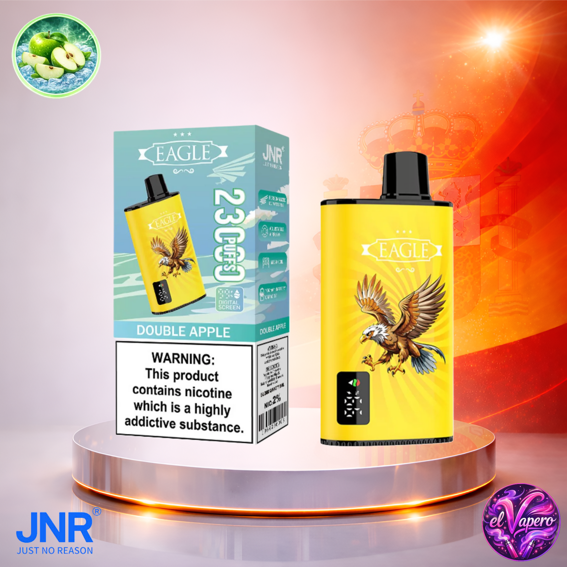 Vapers Desechables - Cigarrillo Electrónico - España - JNR - Eagle - 23K - Double Apple 23000 Caladas - El mejor precio