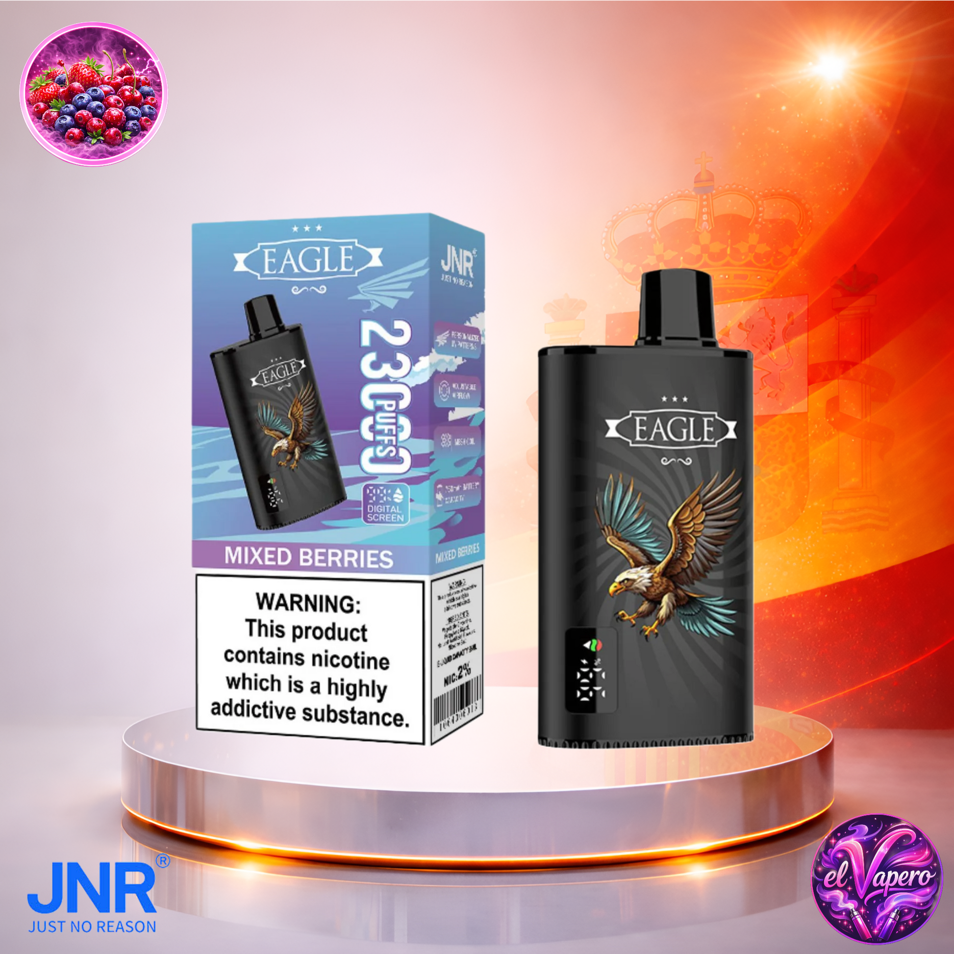 Vapers Desechables - Cigarrillo Electrónico - España - JNR - Eagle - 23K - Mixed Berries 23000 Caladas - Los más baratos