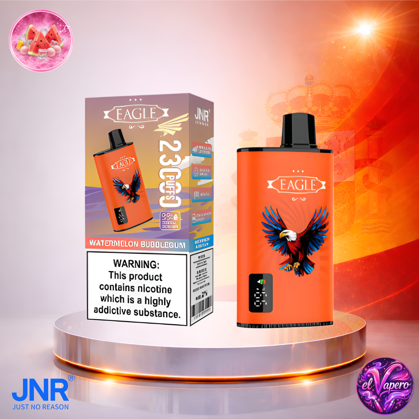 Vapers Desechables - Cigarrillo Electrónico - España - JNR - Eagle - 23K - Watermelon Bubblegum 23000 Caladas - Más baratos