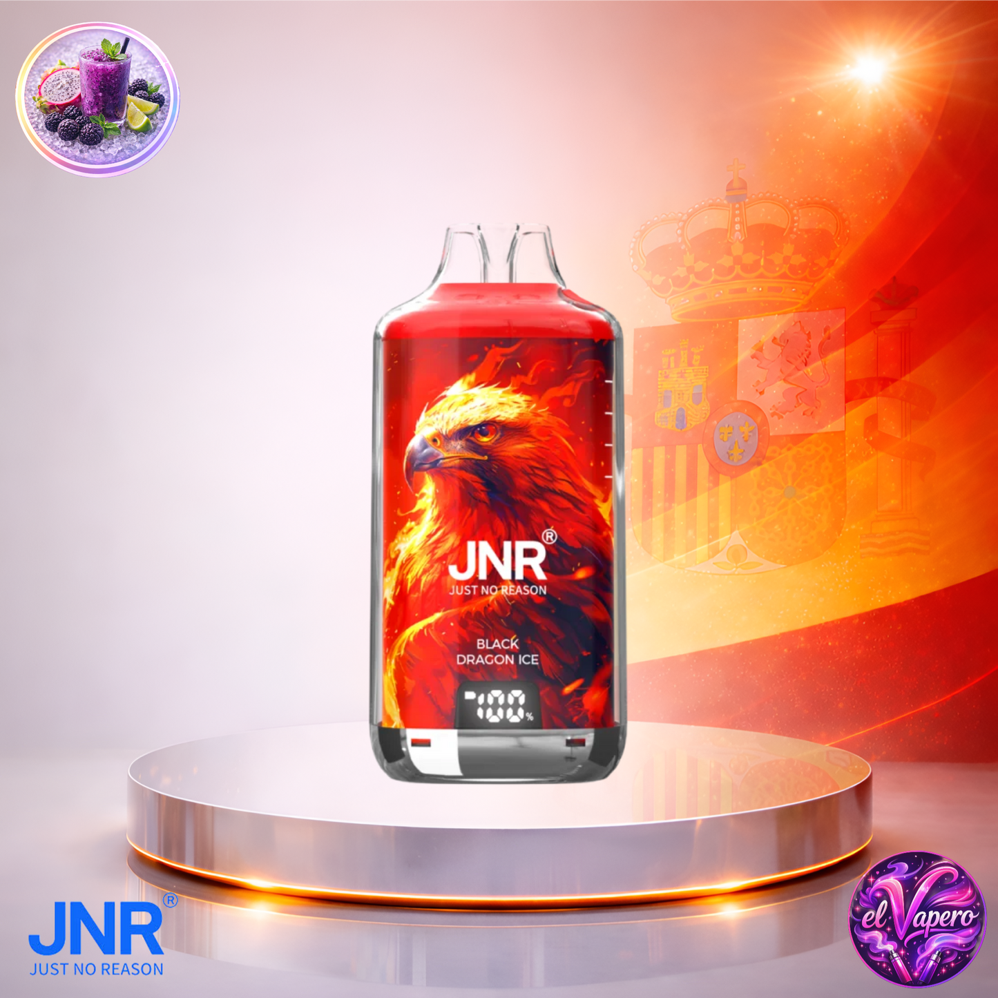Vapers Desechables - Cigarrillo electrónico - España - JNR - Falcon - 16K - Black Dragon Ice 16000 Caladas - El mejor precio