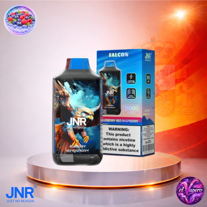 Vapers Desechables - Cigarrillo electrónico - España - JNR - Falcon - 16K - Blueberry Red Raspberry 16000 Caladas - El mejor precio