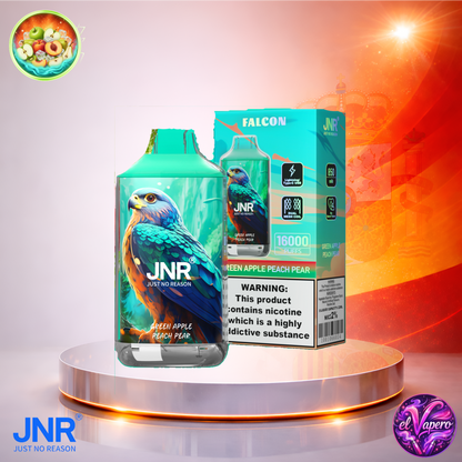 Vapers Desechables - Cigarrillo electrónico - España - JNR - Falcon - 16K - Green Apple Peach Pear 16000 Caladas - Más baratos