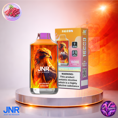 Vapers Desechables - Cigarrillo electrónico - España - JNR - Falcon - 16K - Raspberry Rhubarb 16000 Caladas - El mejor precio