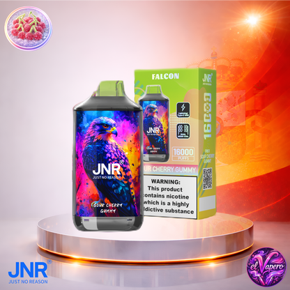 Vapers Desechables - Cigarrillo electrónico - España - JNR - Falcon - 16K - Sour Cherry Gummy 16000 Caladas - Los más baratos