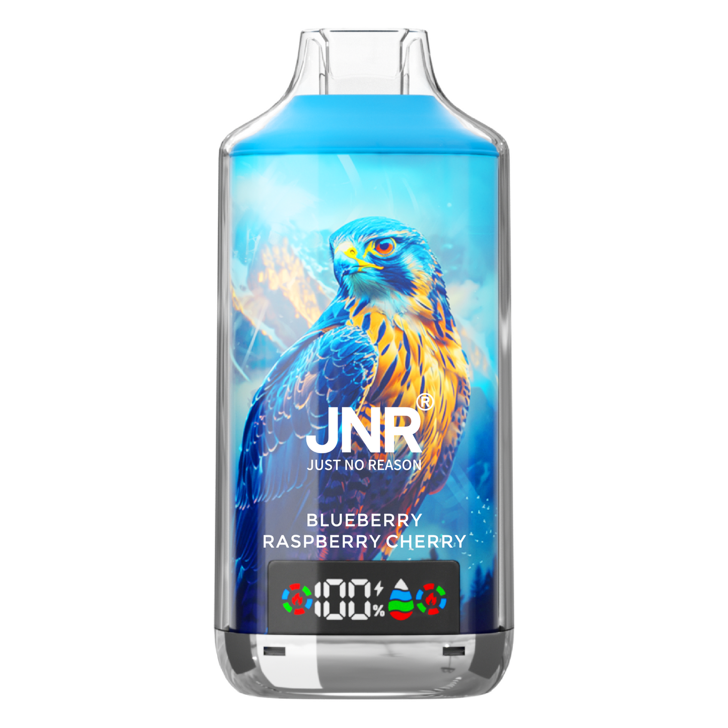 JNR Falcon X 18K Blueberry Raspberry Cherry con 18000 caladas y sabor a frutos rojos