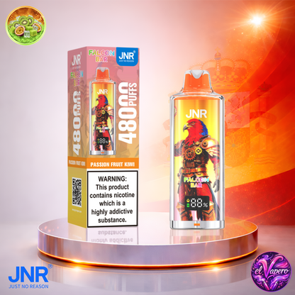 Vapers Desechables - Cigarrillo electrónico - España - JNR - FalconBar - 48K - Passion Fruit Kiwi 48000 Caladas - Los más baratos