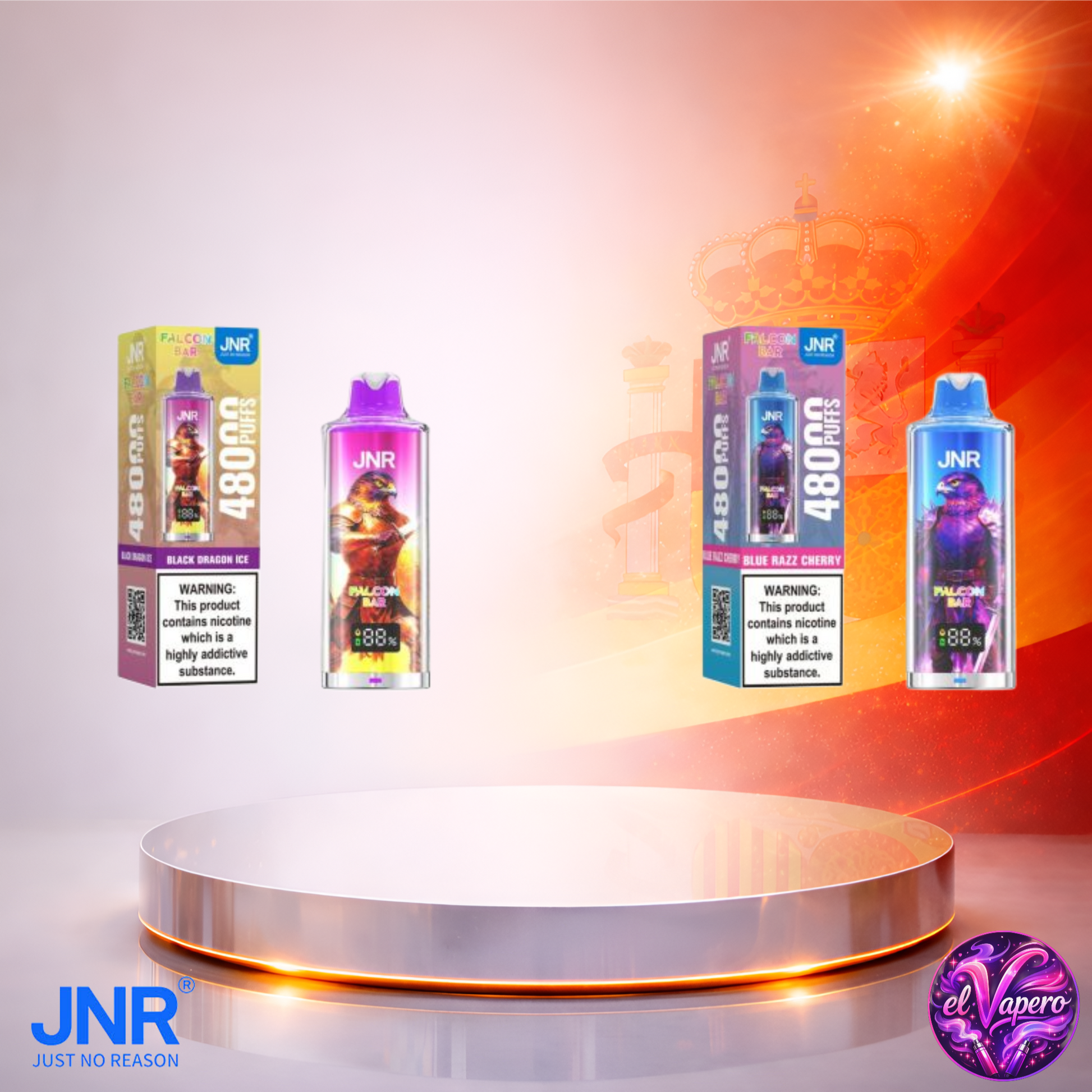 Vapers Desechables - Cigarrillo electrónico - España - JNR - FalconBar - 48K - Sabores 4 48000 Caladas - El mejor precio