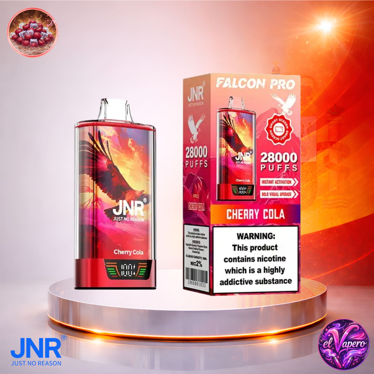 Vapers Desechables - Cigarrillo electrónico - España - JNR - FalconPro - 28K - Cherry Cola 28000 Caladas - Más baratos