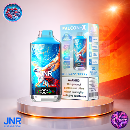 Vapers Desechables - Cigarrillo electrónico - España - JNR - FalconX - 18K - Blue Razz Cherry 18000 Caladas - Más baratos