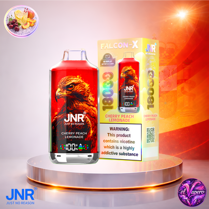 Vapers Desechables - Cigarrillo electrónico - España - JNR - FalconX - 18K - Cherry Peach Lemonade 18000 Caladas - El mejor precio
