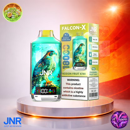 Vapers Desechables - Cigarrillo electrónico - España - JNR - FalconX - 18K - Passion Fruit Kiwi 18000 Caladas - Los más baratos