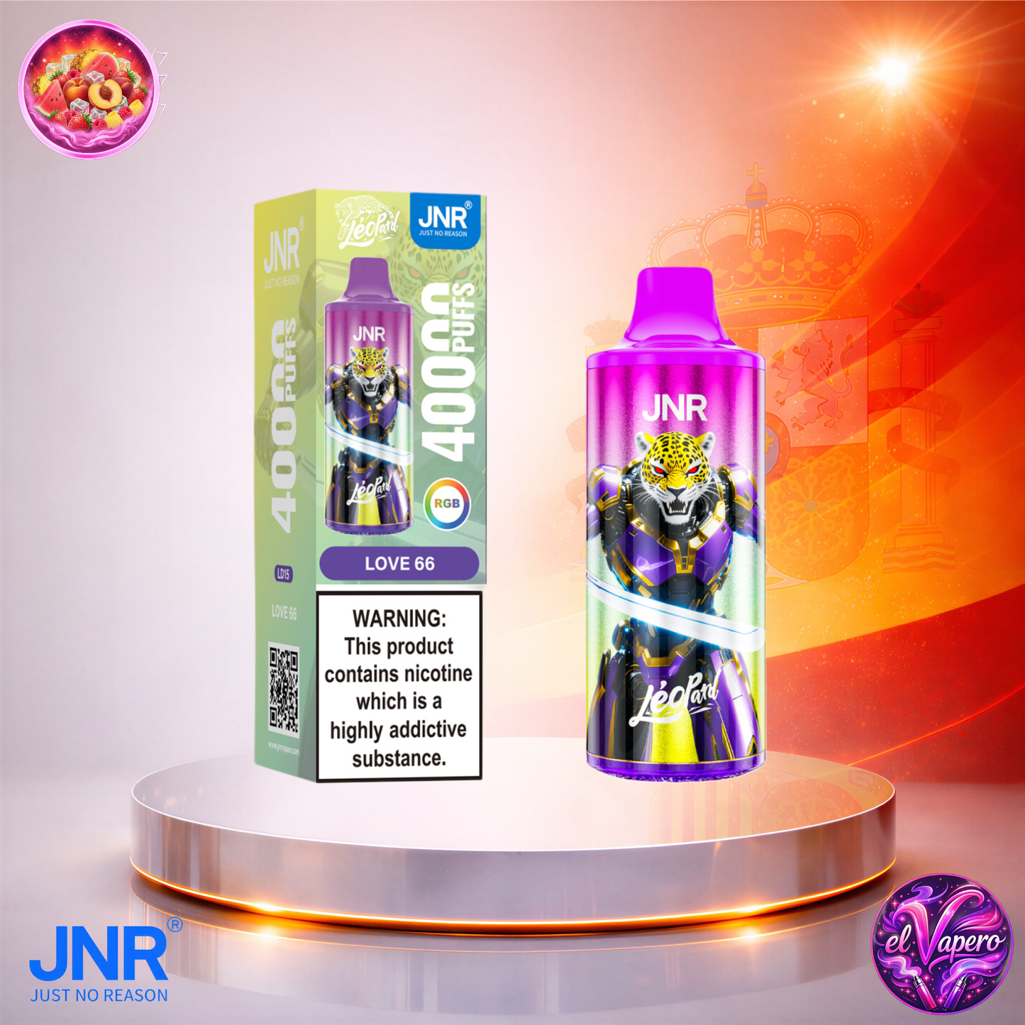 Vapers Desechables - Cigarrillo electrónico - España - JNR - Leopard - 40K - Love 66 40000 Caladas - Los más baratos