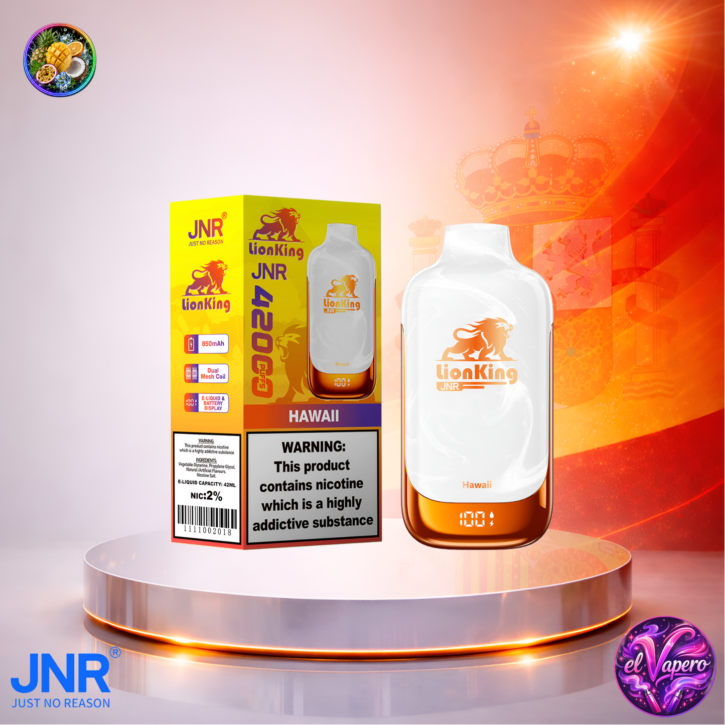 Vapers Desechables - Cigarrillo Electrónico - España - JNR - LionKing - 42K - Hawaii 42000 Caladas - Más baratos