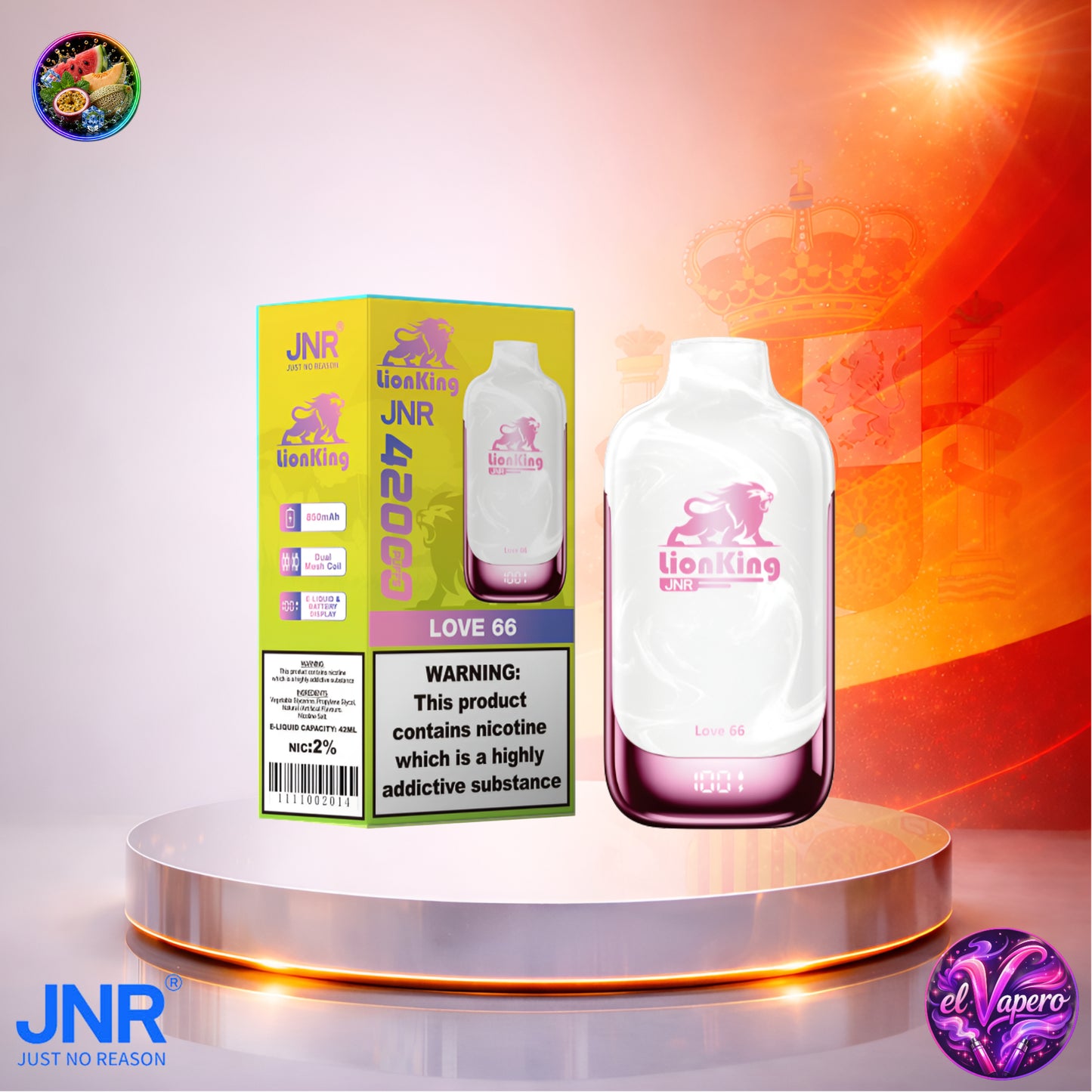Vapers Desechables - Cigarrillo Electrónico - España - JNR - LionKing - 42K - Love 66 42000 Caladas - El mejor precio