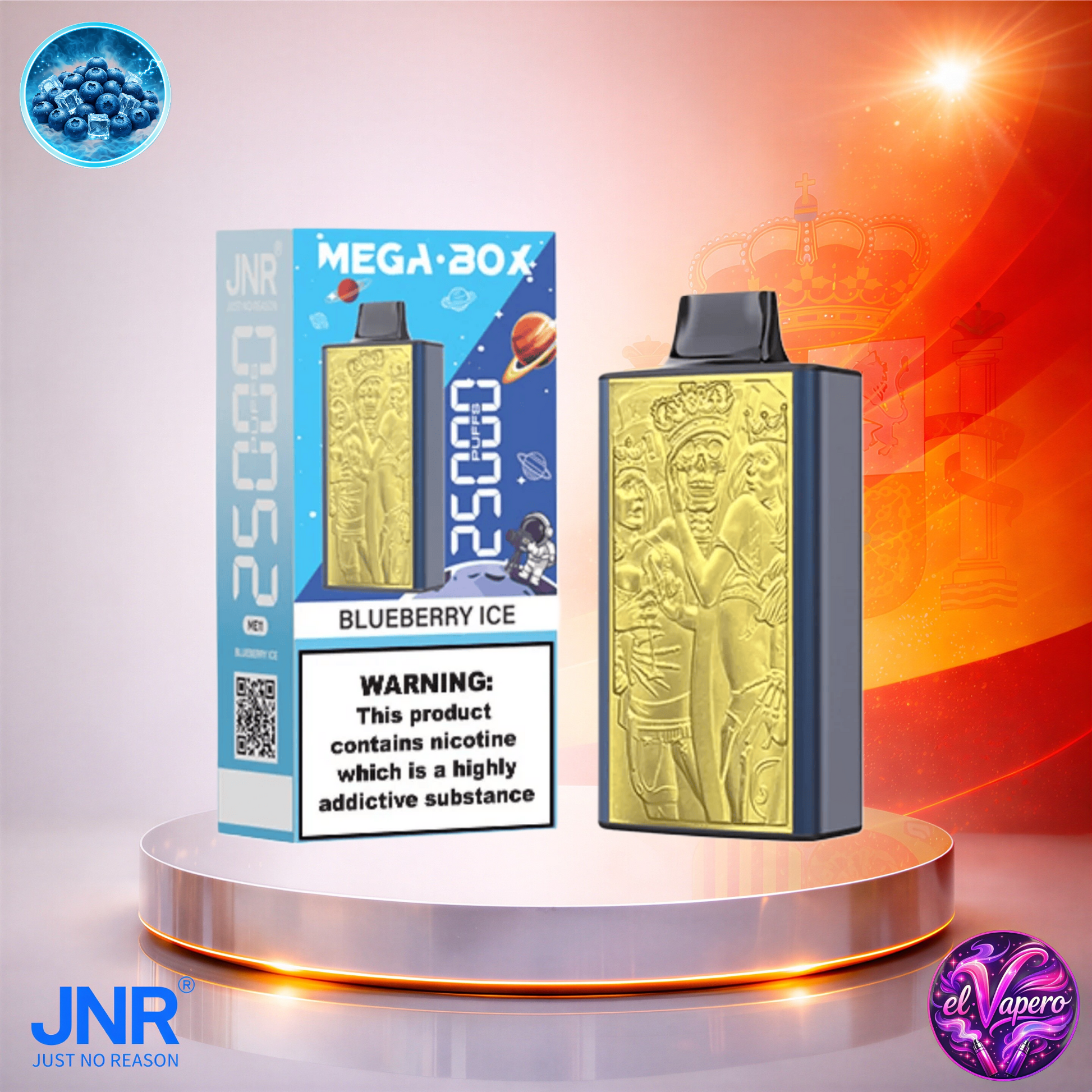 Vapers Desechables - Cigarrillo electrónico - España - JNR - MegaBox - 25K - Blueberry Ice 25000 Caladas - Más baratos