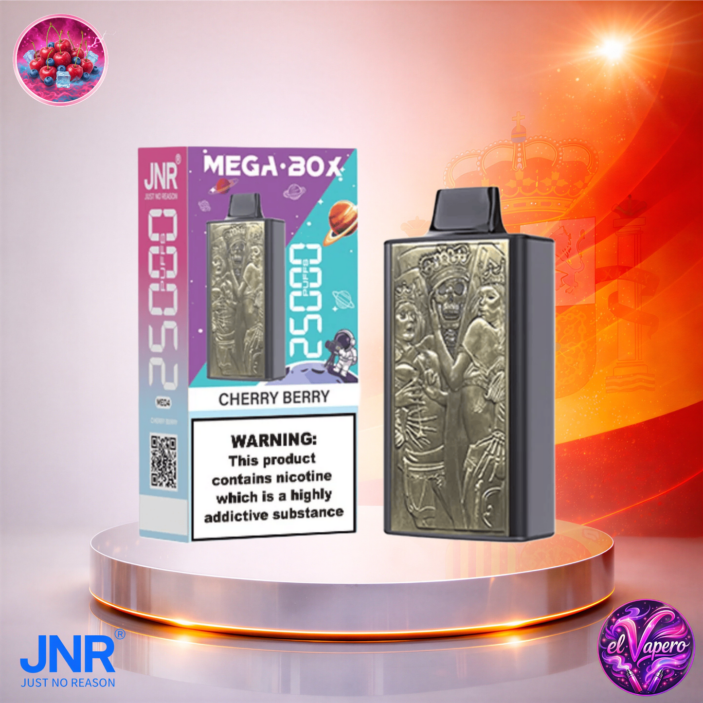 Vapers Desechables - Cigarrillo electrónico - España - JNR - MegaBox - 25K - Cherry Berry 25000 Caladas - Más baratos