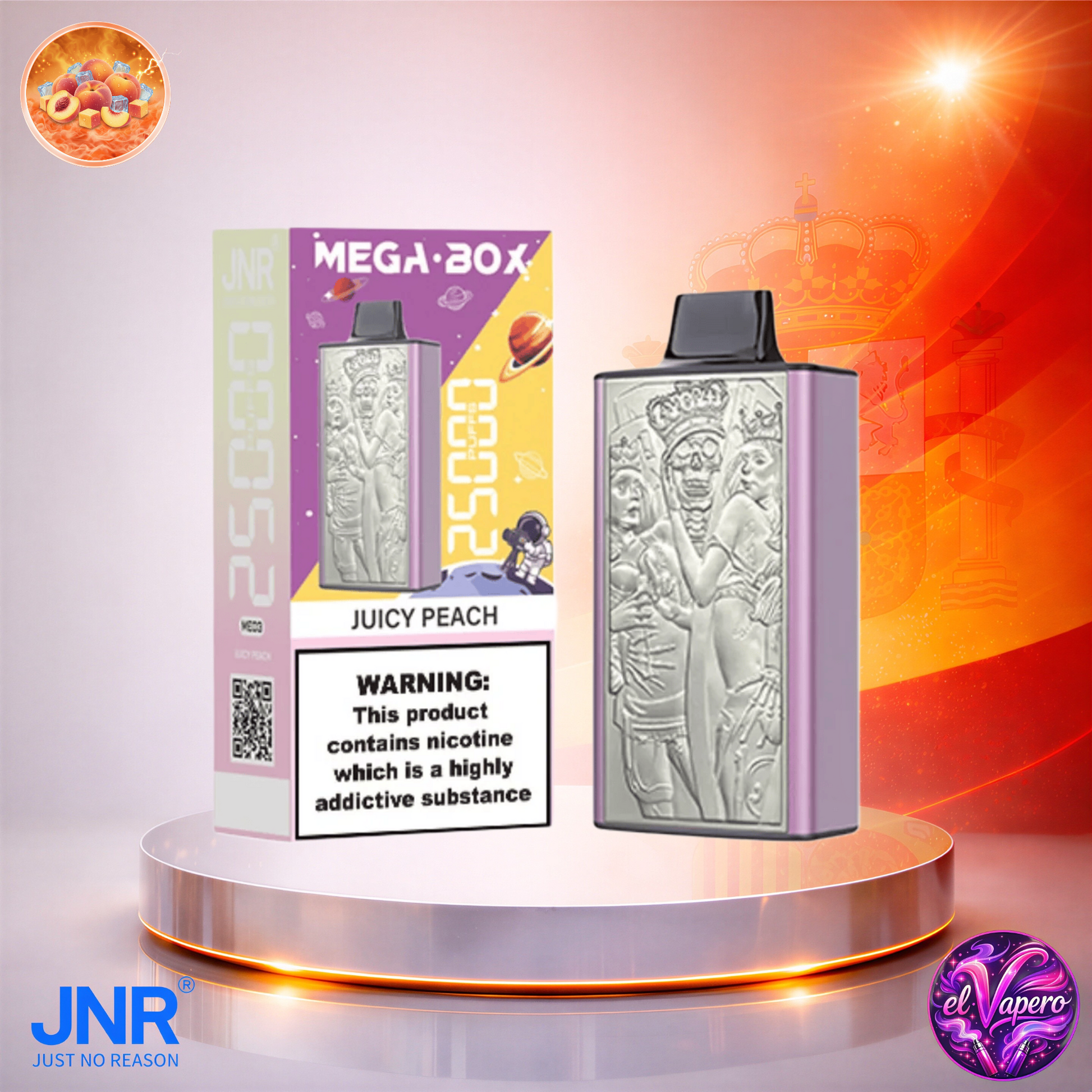 Vapers Desechables - Cigarrillo electrónico - España - JNR - MegaBox - 25K - Juicy Peach 25000 Caladas - Más baratos