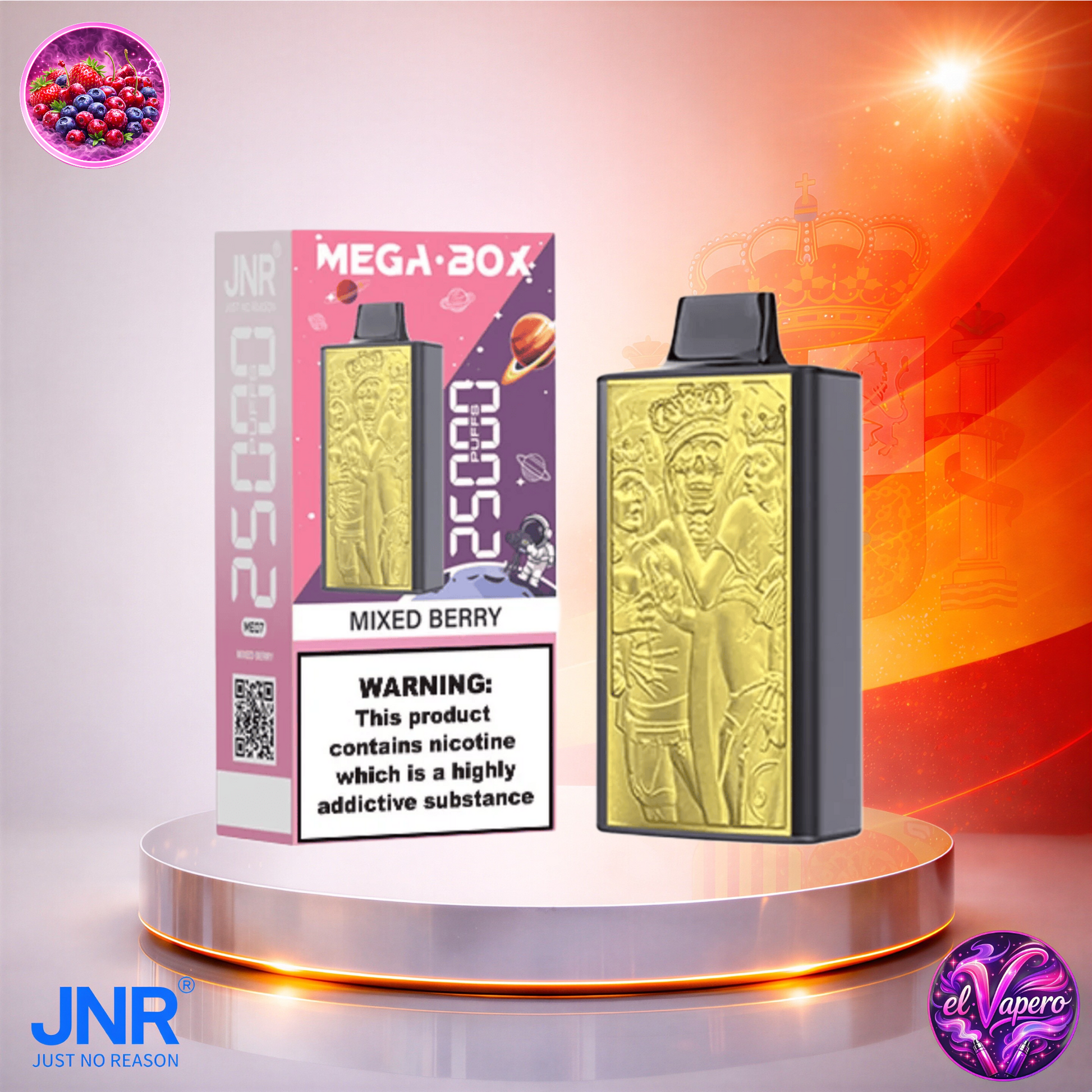 Vapers Desechables - Cigarrillo electrónico - España - JNR - MegaBox - 25K - Mixed Berry 25000 Caladas - El mejor precio