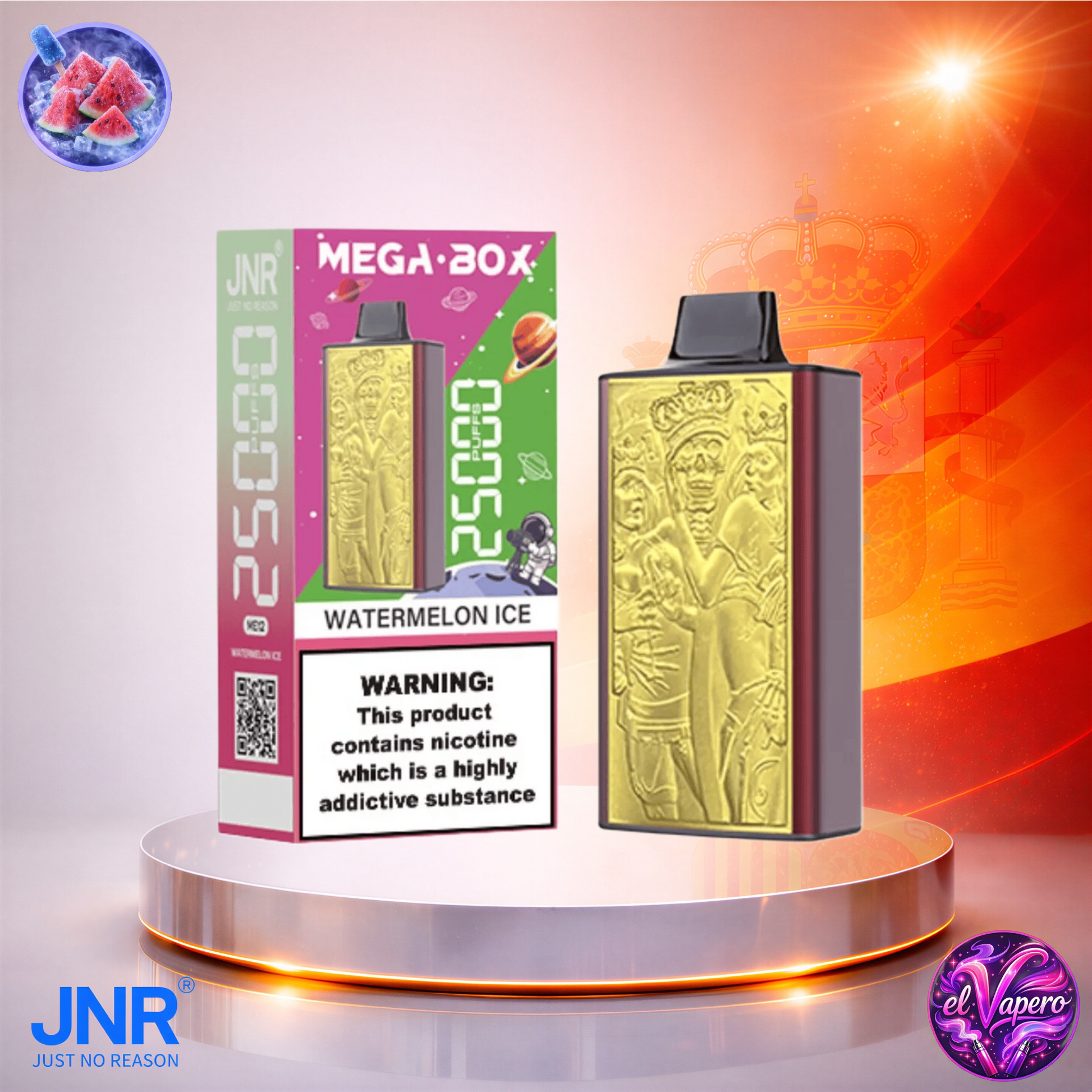 Vapers Desechables - Cigarrillo electrónico - España - JNR - MegaBox - 25K - Watermelon Ice 25000 Caladas - El mejor precio