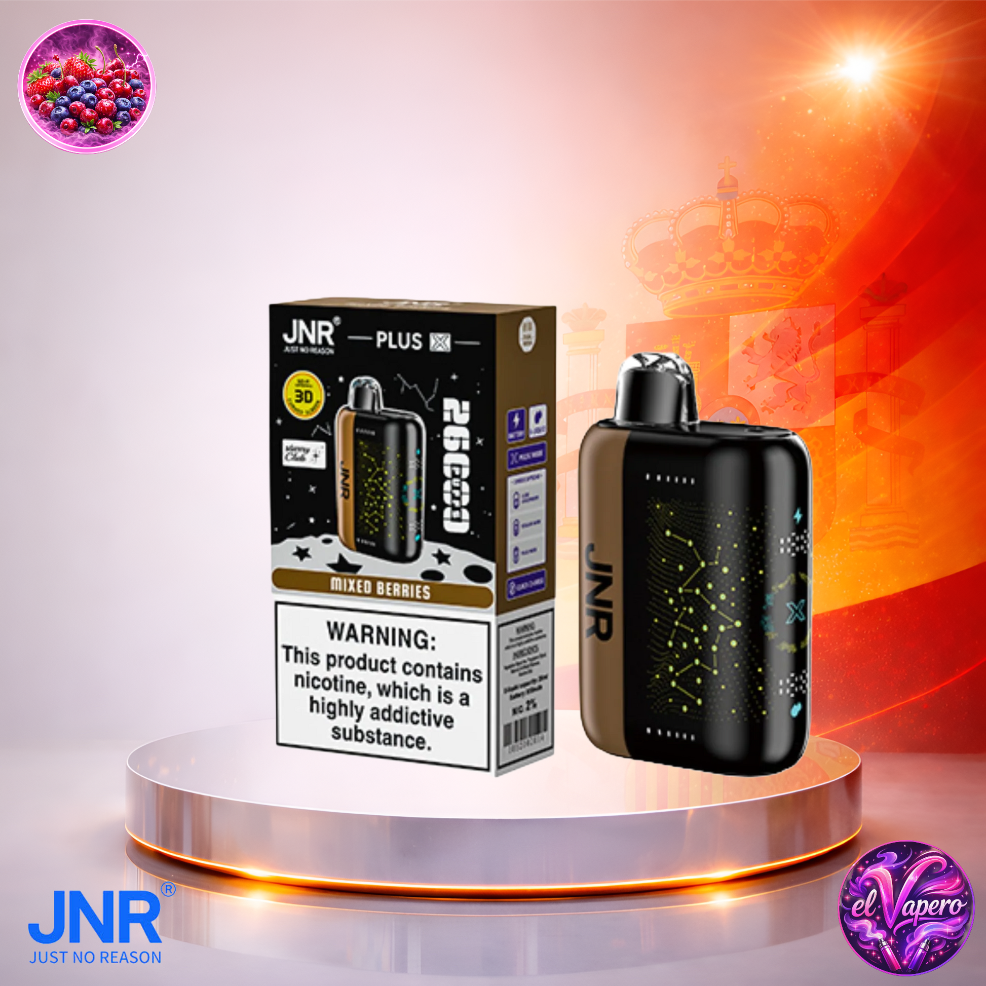 Vapers Desechables - Cigarrillo Electrónico - España - JNR - Plus X 26K - Mixed Berries 26000 Caladas - Más baratos