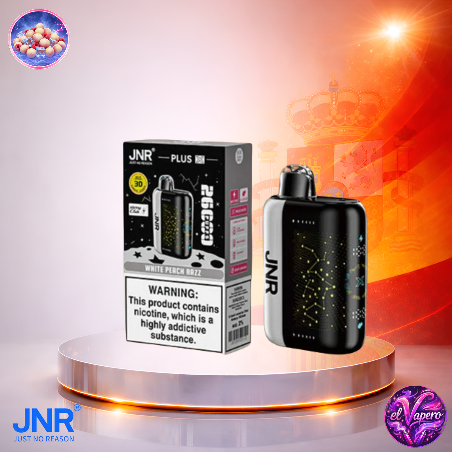 Vapers Desechables - Cigarrillo Electrónico - España - JNR - Plus X 26K - White Peach Razz 26000 Caladas - Más baratos