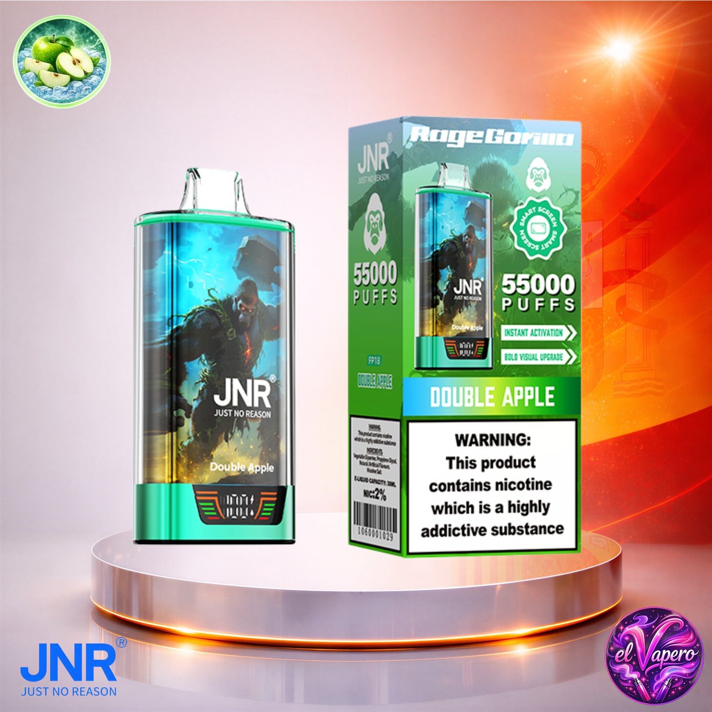 Vapers Desechables - Cigarrillo electrónico - España - JNR - RageGorilla - 55K - Double Apple 55000 Caladas - Más baratos