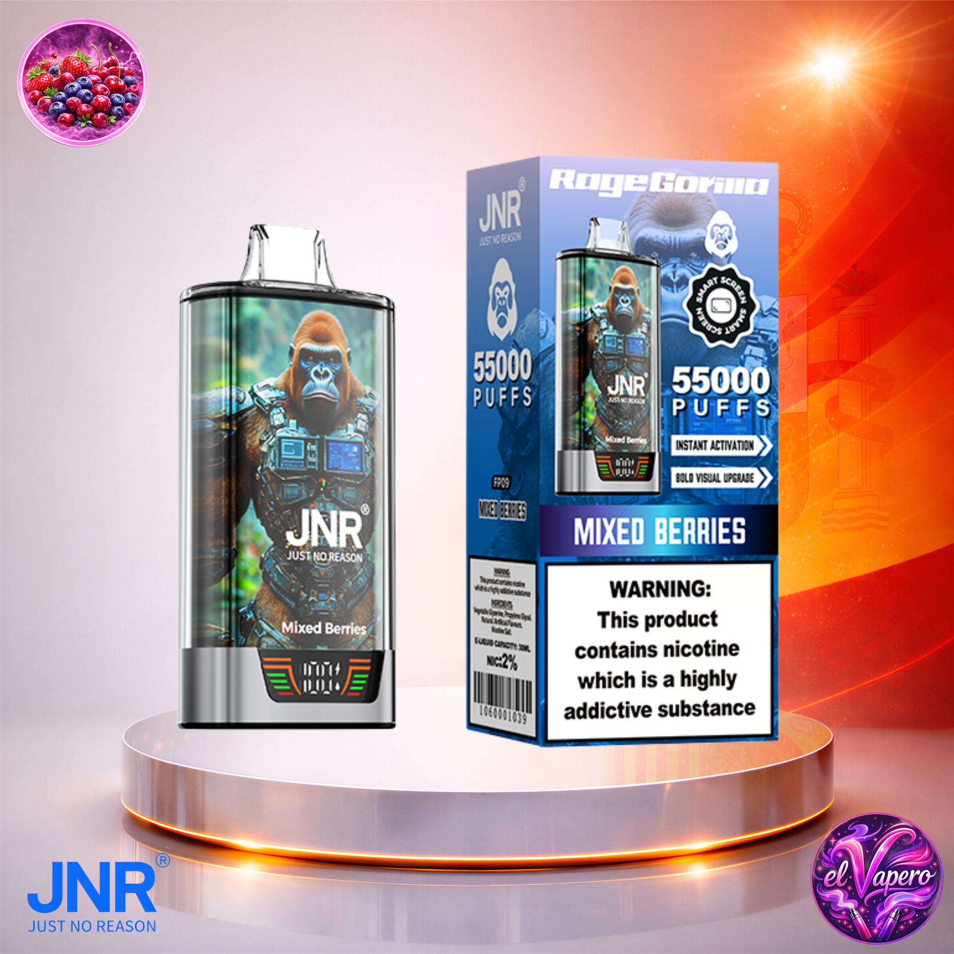Vapers Desechables - Cigarrillo electrónico - España - JNR - RageGorilla - 55K - Mixed Berries 55000 Caladas - El mejor precio