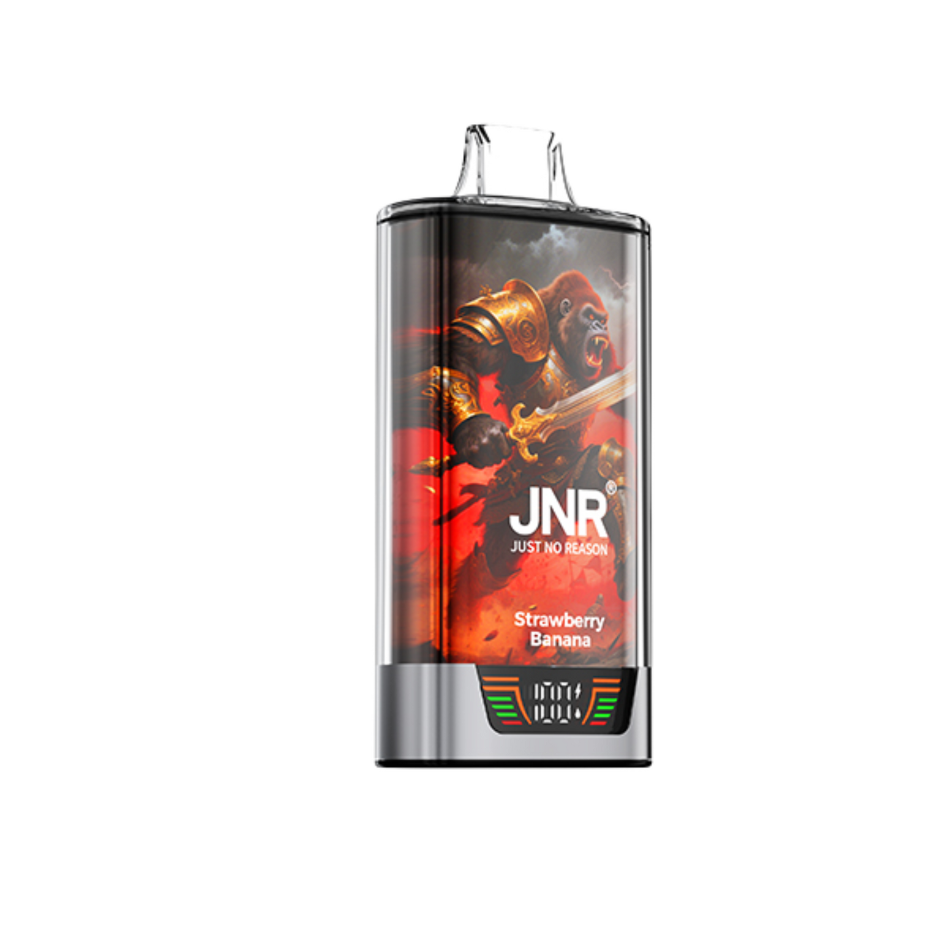 Cigarrillo electrónico desechable JNR RageGorilla 55K Strawberry Banana con hasta 55000 caladas y sabor a fresa y plátano