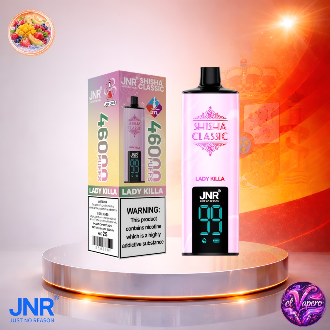 Vapers Desechables - Cigarrillo Electrónico - España - JNR - Shisha Classic - 46K - Lady Killa 46000 Caladas - Más baratos