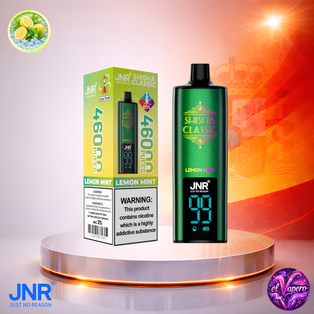 Vapers Desechables - Cigarrillo Electrónico - España - JNR - Shisha Classic - 46K - Lemon Mint 46000 Caladas - Más baratos