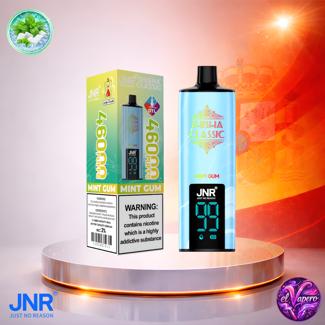 Vapers Desechables - Cigarrillo Electrónico - España - JNR - Shisha Classic - 46K - Mint Gum 46000 Caladas - El mejor precio