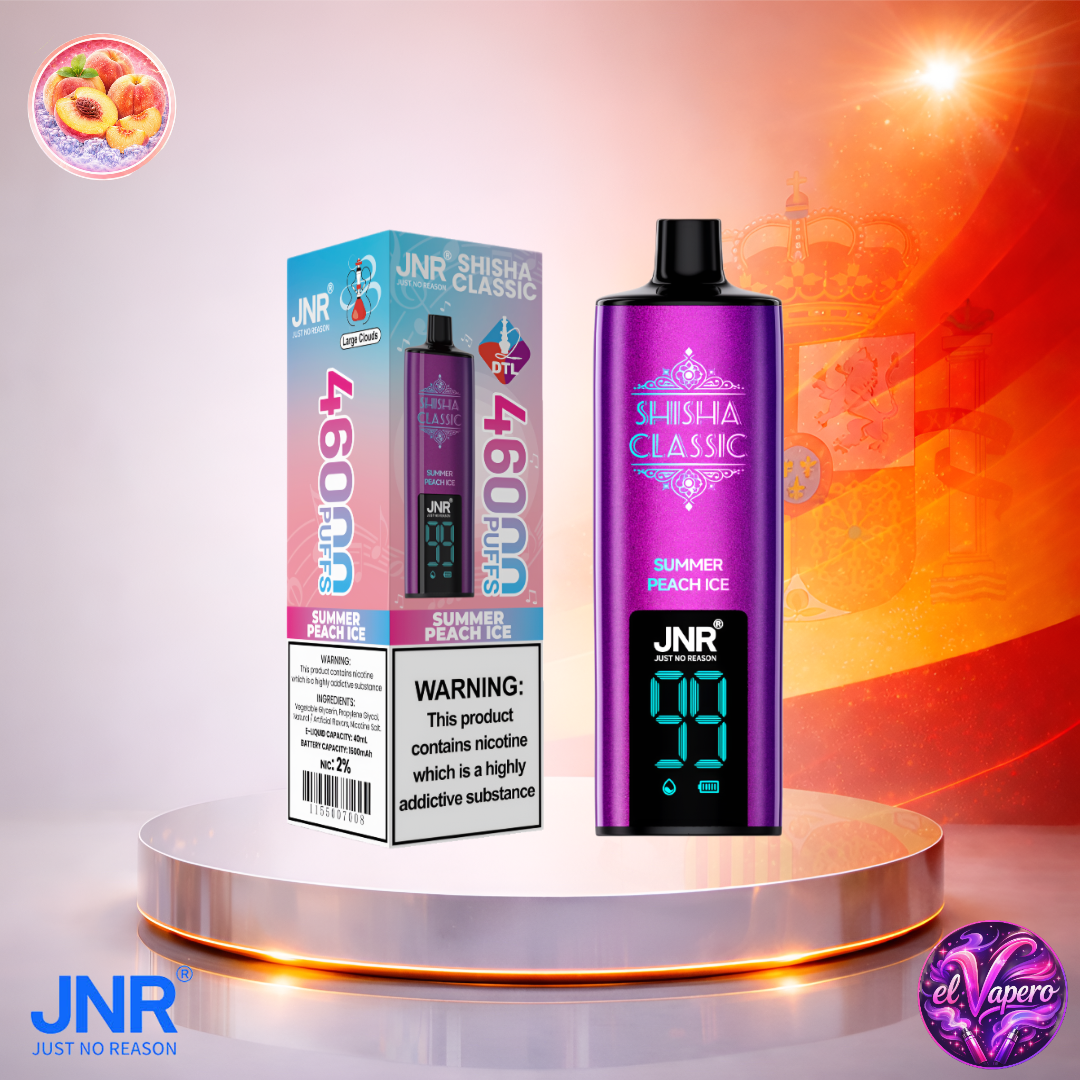 Vapers Desechables - Cigarrillo Electrónico - España - JNR - Shisha Classic - 46K - Summer Peach Ice 46000 Caladas - El mejor precio