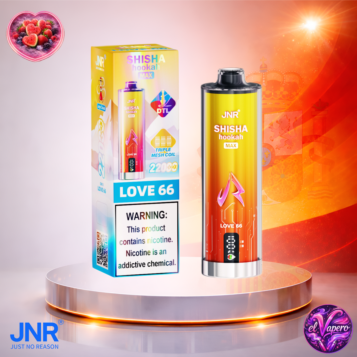 Vapers Desechables - Cigarrillo electrónico - España - JNR - ShishaHookahMax - 22K - Love 66 22000 Caladas - Más baratos